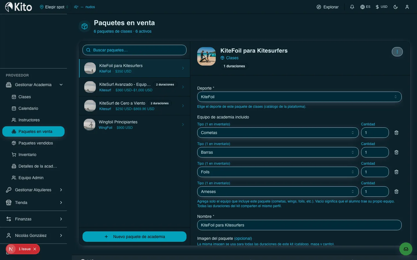 Plantillas de clase de academia en Kito.